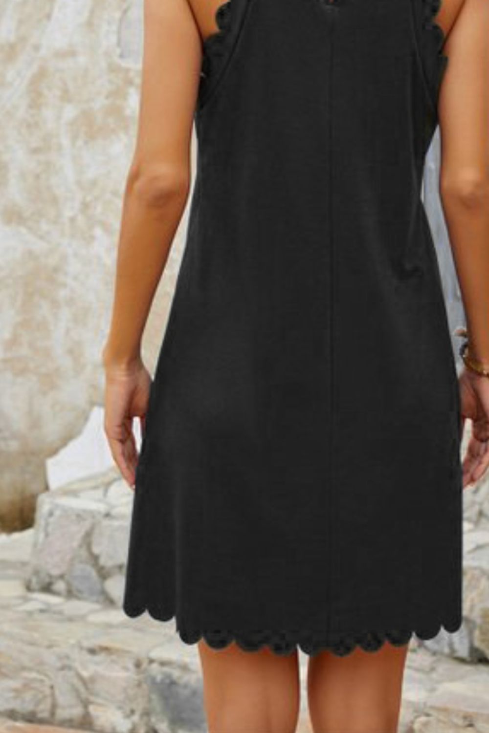 Mock Neck Sleeveless Mini Dress Trendsi