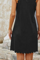 Mock Neck Sleeveless Mini Dress Trendsi