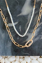 Classic Duo Layered Pearl Necklace Set Ellisonyoung.com