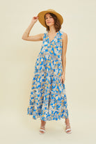 HEYSON Full Size Printed Crochet Trim Maxi Dress Trendsi