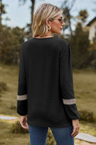 V-Neck Long Sleeve T-Shirt Trendsi