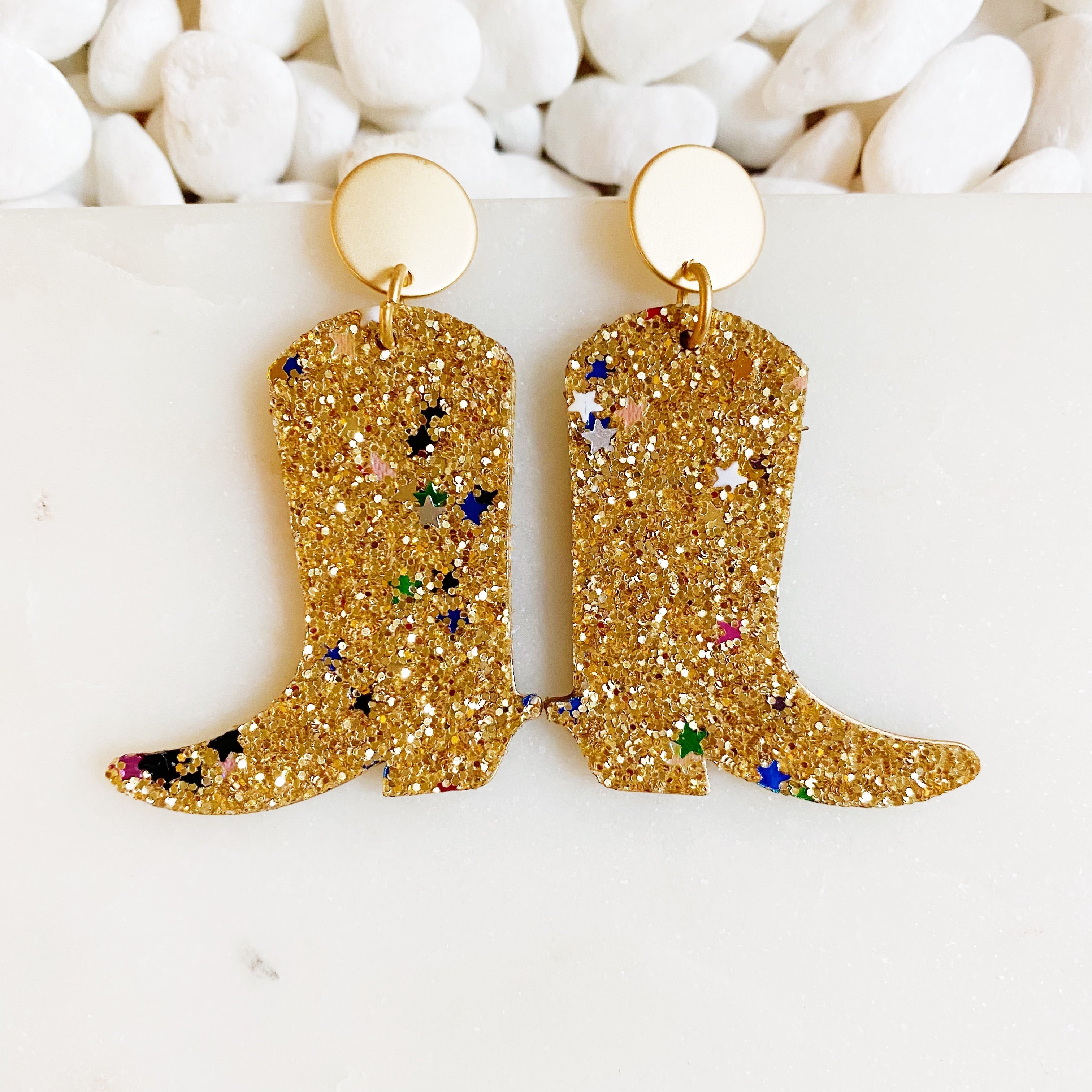 Glittered Up Cowgirl Earrings Ellisonyoung.com