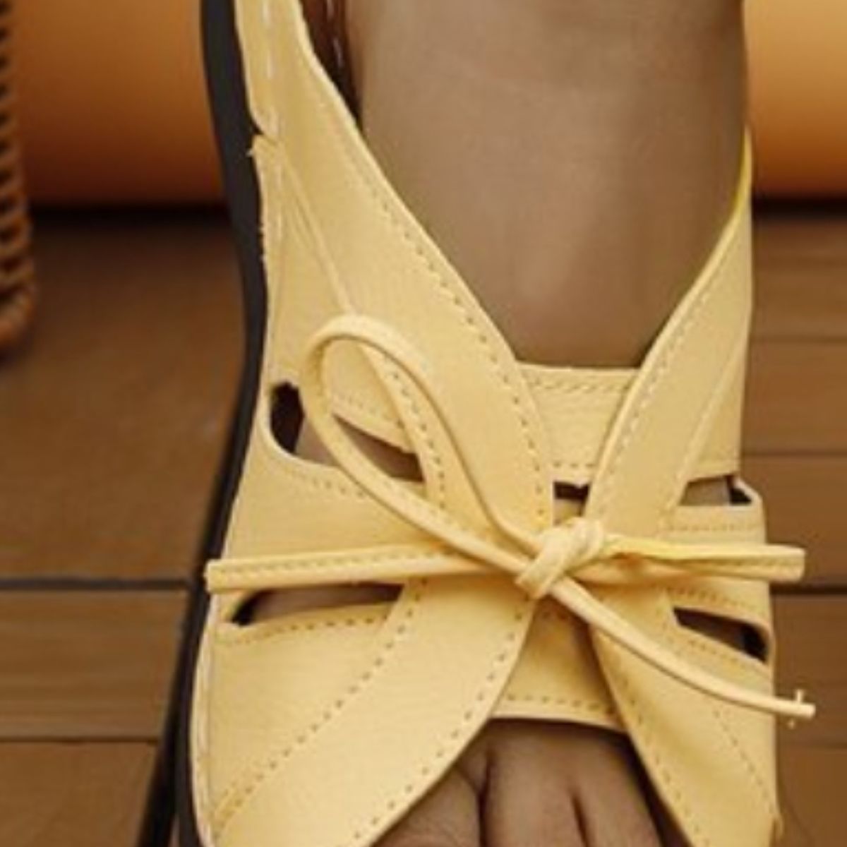 Tied Open Toe Low Heel Sandals Trendsi