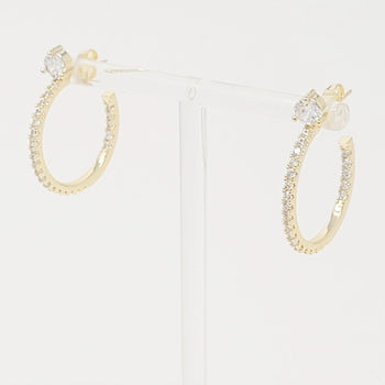 Diamond On Top Hoop Earrings Ellisonyoung.com