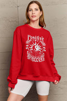 Simply Love Full Size POSITIVE ENERGY Graphic Sweatshirt Trendsi