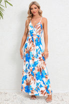 Printed Surplice Maxi Cami Dress Trendsi