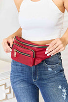 Fame Triple Pocket Nylon Fanny Pack Trendsi