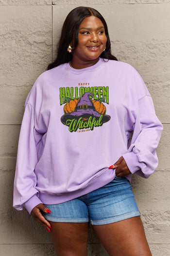 Simply Love Full Size Witch Hat Graphic Sweatshirt Trendsi