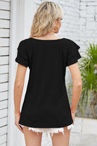 Square Neck Flutter Sleeve T-Shirt Trendsi