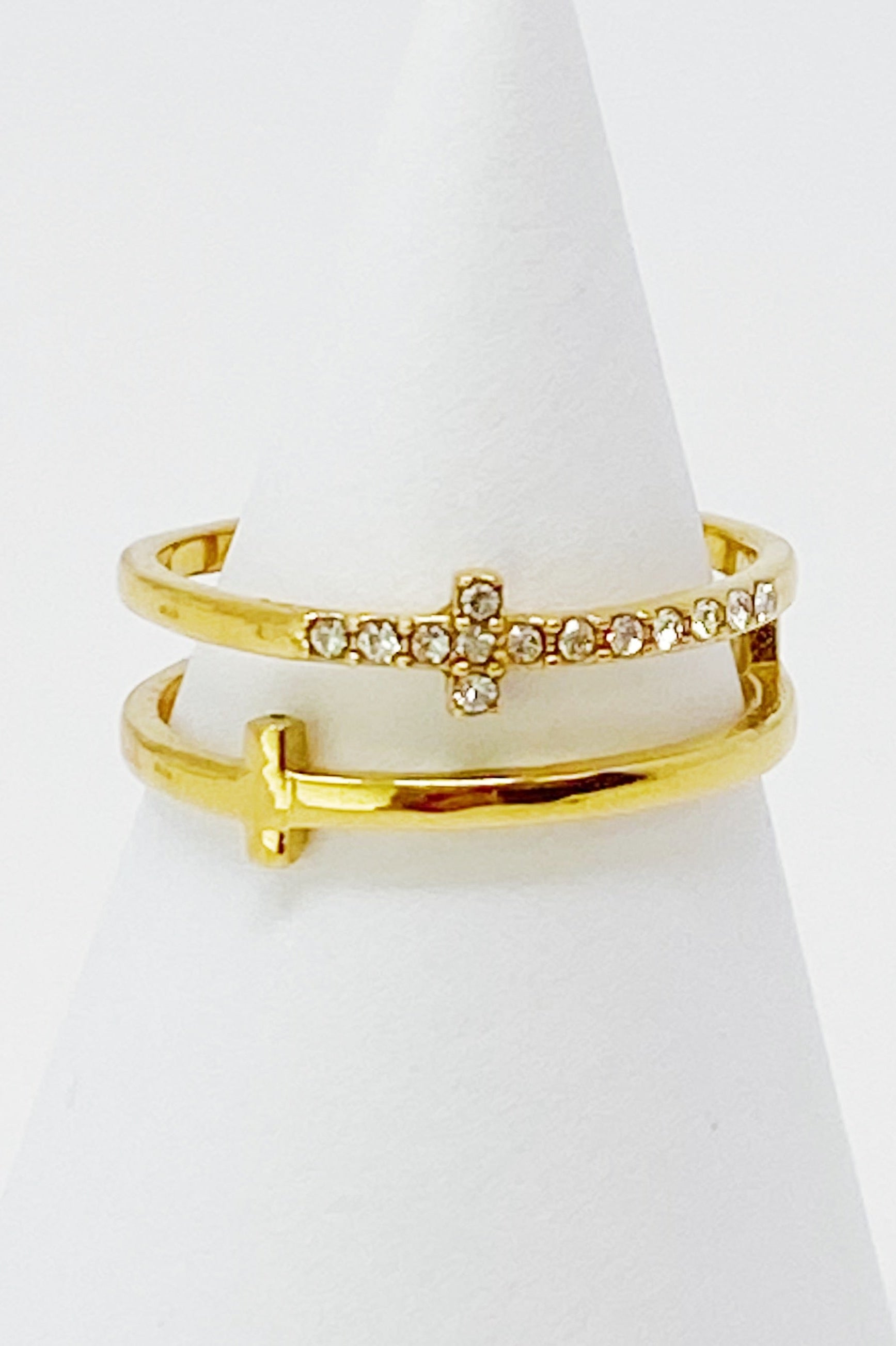 Forever Double Cross Ring Ellisonyoung.com