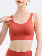 Scoop Neck Wide Strap Active Bra Trendsi