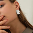 Stainless Steel Square Stud Earrings Trendsi