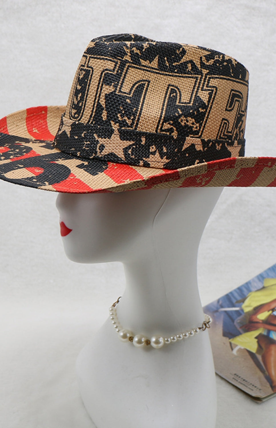 Printed Paper Cloth Wide Brim Hat Trendsi