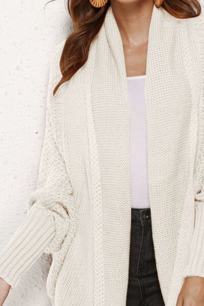 Open Front Batwing Sleeve Cardigan Trendsi