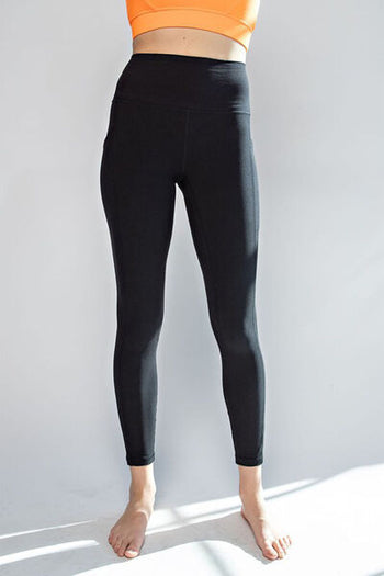 Faith Apparel High Waist Wide Waistband Leggings Trendsi