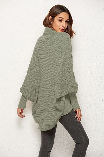 Open Front Batwing Sleeve Cardigan Trendsi