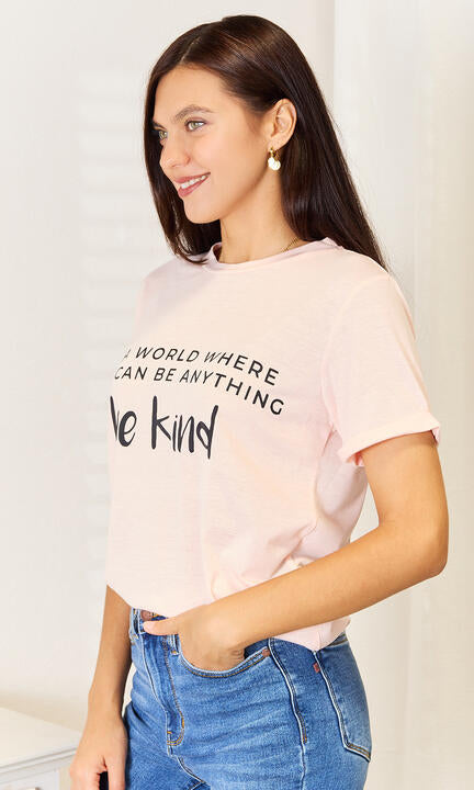 Simply Love Slogan Graphic Cuffed T-Shirt Trendsi
