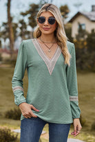 V-Neck Long Sleeve T-Shirt Trendsi