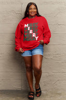 Simply Love Full Size MERRY Long Sleeve Sweatshirt Trendsi