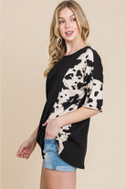 BOMBOM Rodeo Love Ribbed Animal Contrast Tee BOMBOM