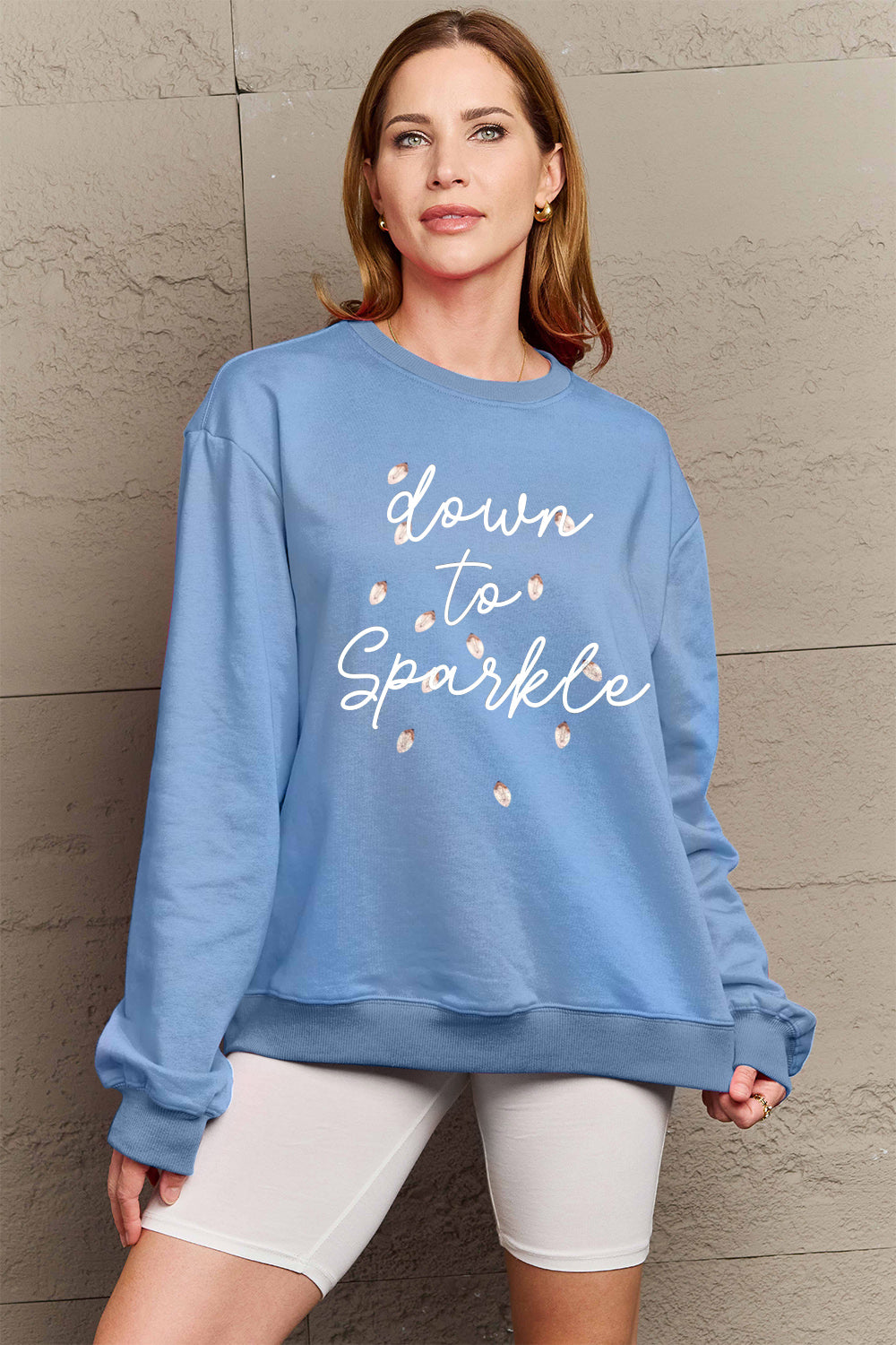 Simply Love Full Size Letter Graphic Long Sleeve Sweatshirt Trendsi