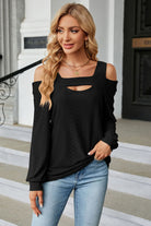 Cold Shoulder Square Neck Cutout Blouse Trendsi