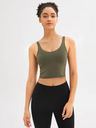 Scoop Neck Wide Strap Active Tank Trendsi