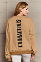 Simply Love Full Size COURAGEOUS Graphic Sweatshirt Trendsi