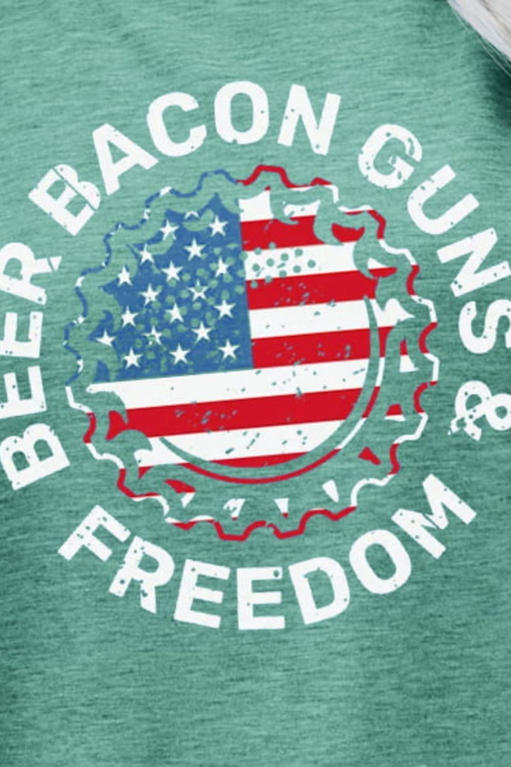 BEER BACON GUNS & FREEDOM US Flag Graphic Tee Trendsi