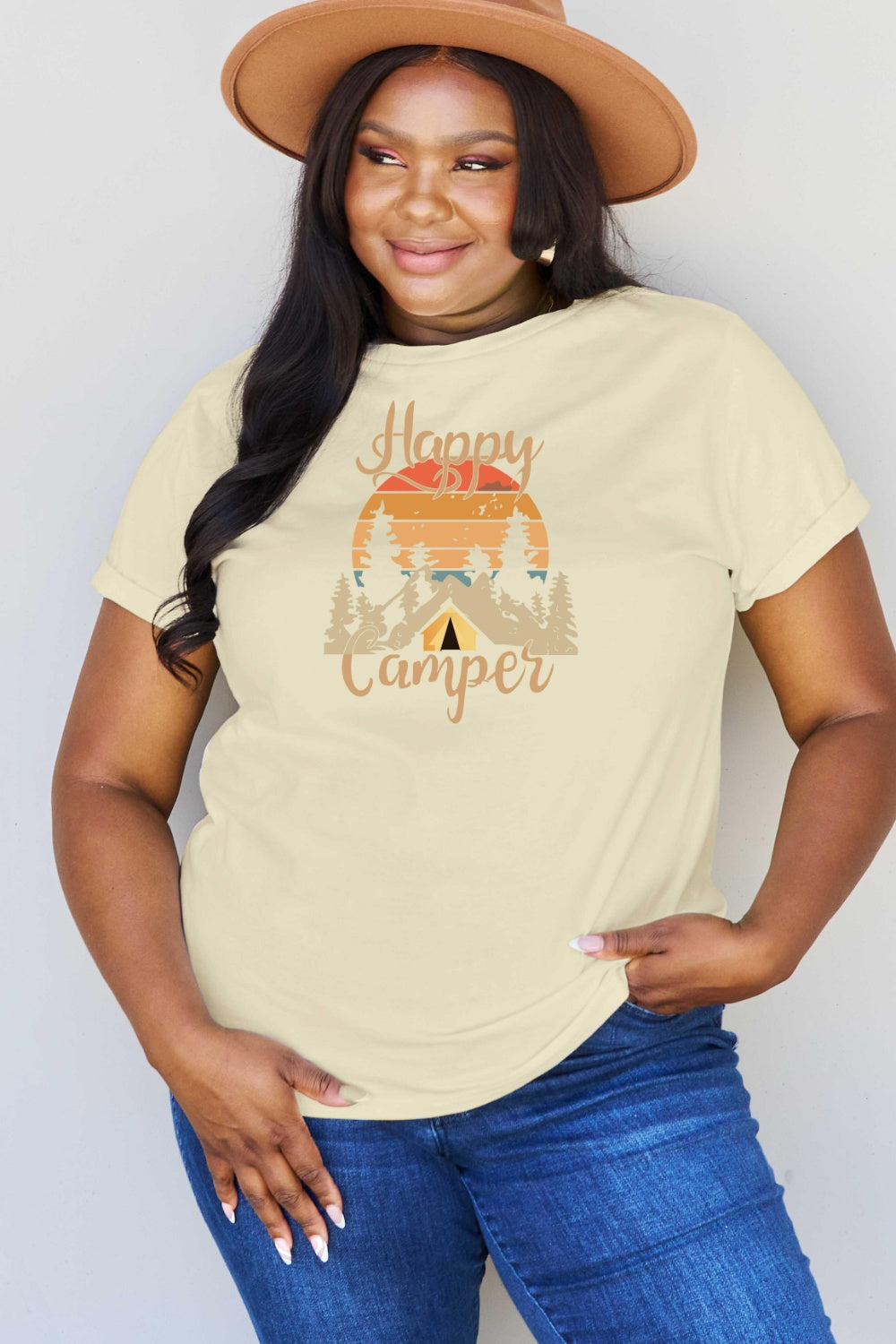 Simply Love Full Size HAPPY CAMPER Graphic T-Shirt Trendsi