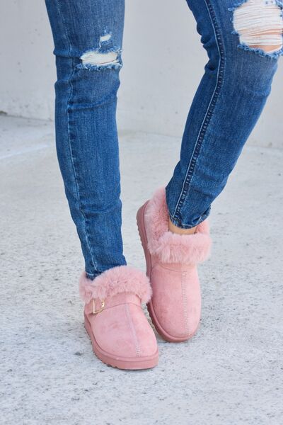 Forever Link Furry Chunky Thermal Ankle Boots Trendsi