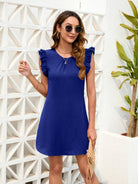 Ruffled Round Neck Mini Dress Trendsi