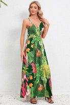 Printed Surplice Maxi Cami Dress Trendsi