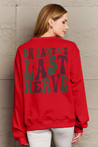 Simply Love Full Size Letter Graphic Long Sleeve Sweatshirt Trendsi