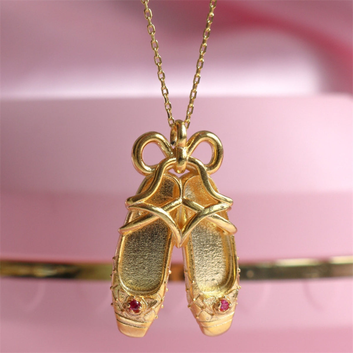 Copper Ballet Shoe Pendant Necklace Trendsi