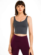 Scoop Neck Wide Strap Active Tank Trendsi