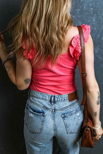 Ruffled Scoop Neck Tank Trendsi