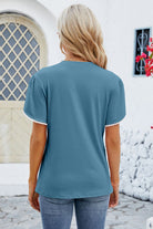 Round Neck Petal Sleeve T-Shirt Trendsi