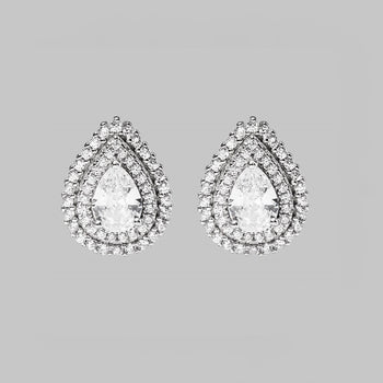 925 Sterling Silver Zircon Teardrop Shape Stud Earrings Trendsi