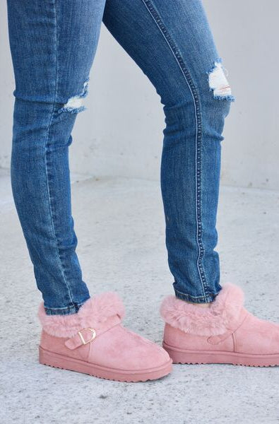 Forever Link Furry Chunky Thermal Ankle Boots Trendsi