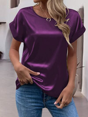 Round Neck Short Sleeve T-Shirt Trendsi