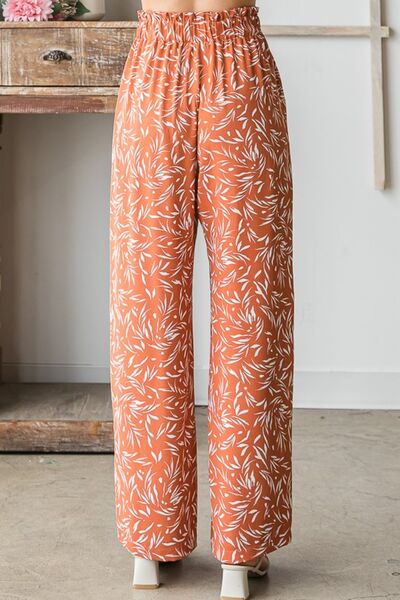 Heimish Full Size Printed Tied Straight Casual Pants Trendsi