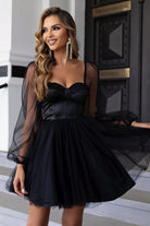 Sweetheart Neck Balloon Sleeve Mini Dress Trendsi