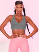 Scoop Neck Wide Strap Active Bra Trendsi