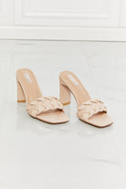 MMShoes Top of the World Braided Block Heel Sandals in Beige MMShoes