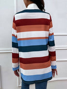 Color Block Open Front Cardigan Trendsi