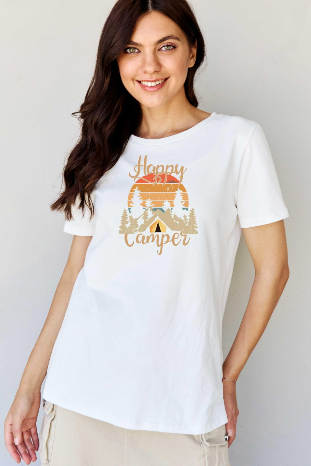 Simply Love Full Size HAPPY CAMPER Graphic T-Shirt Trendsi