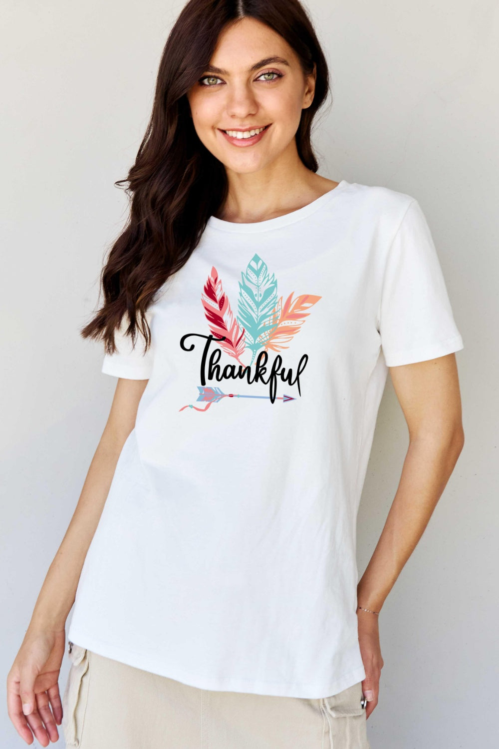 Simply Love Full Size THANKFUL Graphic T-Shirt Trendsi