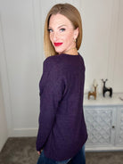 Knit Sweater with Crossover in Plum Ave Shops