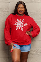 Simply Love Full Size Snowflake Graphic Sweatshirt Trendsi